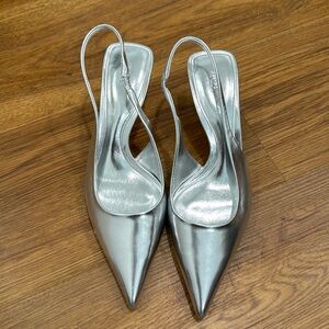 NWOT Zara Metallic Slingback Heels size 36